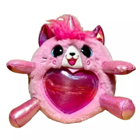 Pink Rainbowcorns Zuru Plush Butterfly Wings Unicorn Horn Belly Heart Hair Clip - Picture 1 of 12